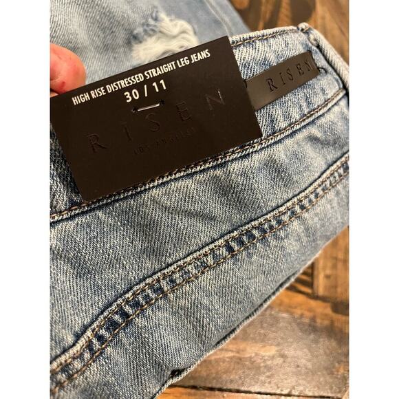 Distressed Gray Straight Leg Jeans - Picture 13 of 15